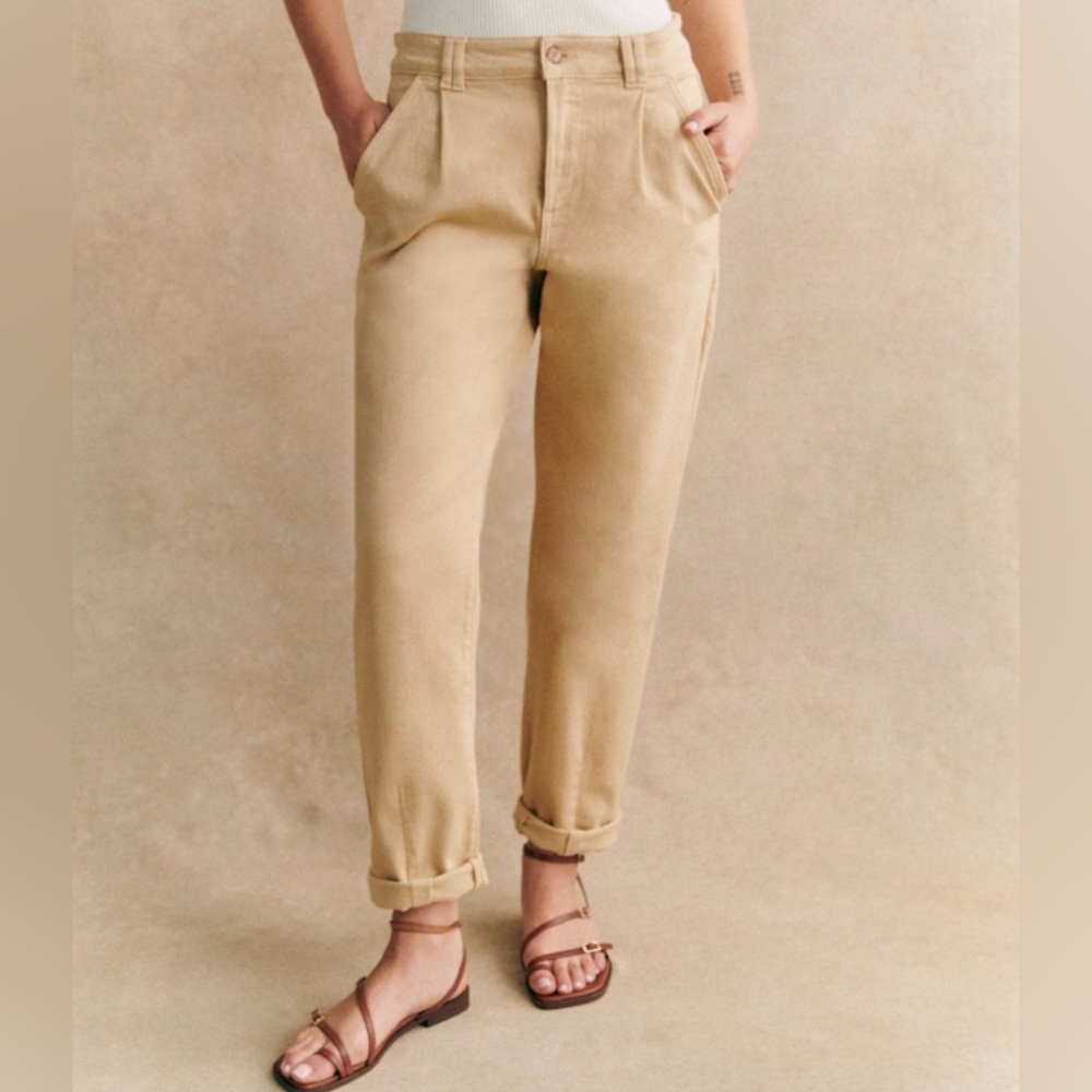 Sezane Manu Trousers Beige Size 6